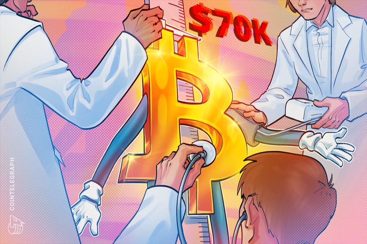 Bitcoin shorts above $70K at risk since ‘90% of downside’ is already complete