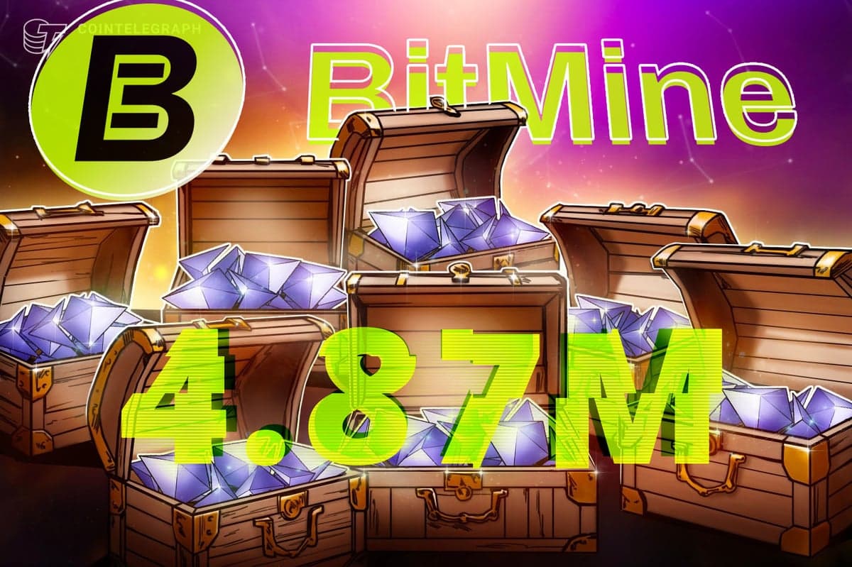 Bitmine ramps up Ether buys, pushes holdings toward 5% of total supply