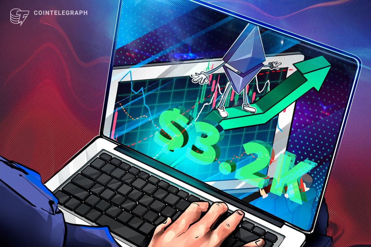 Ethereum whale opens $90M long bets as ETH price chart eyes $3.2K